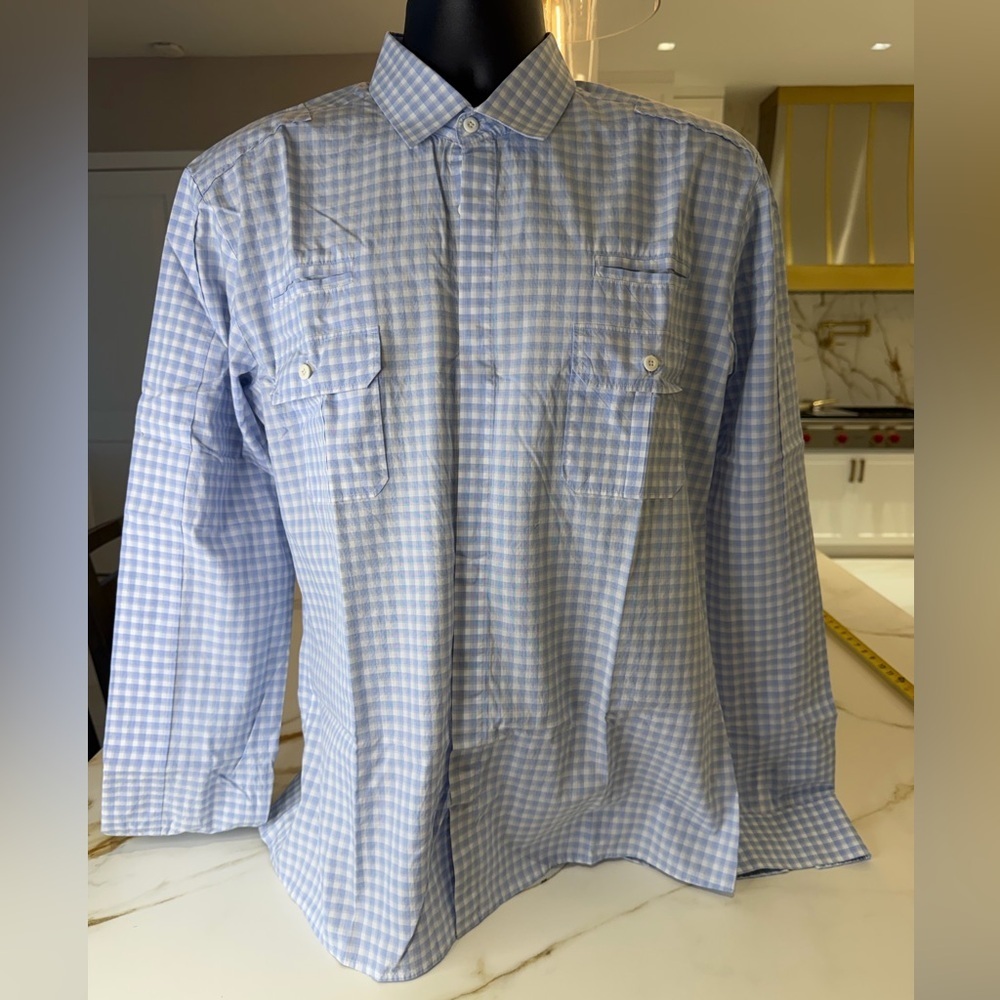 HUGO Light Blue Checkered Men's Shirt